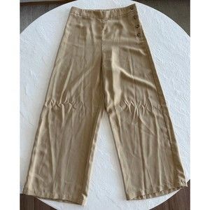 Beige Wide Leg Pants